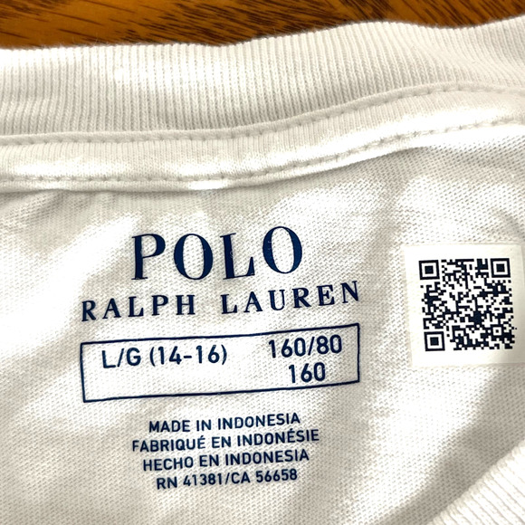 Polo Ralph Lauren White T-shirt Sz L (14-16) gently used - Picture 5 of 5